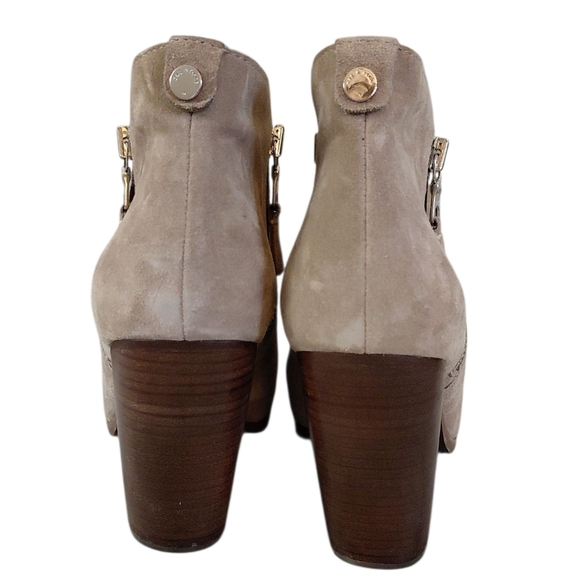 RAG & BONE Margot Ankle Boots Tan Suede Heeled Booties Size 9 EU 39 - Picture 5 of 12